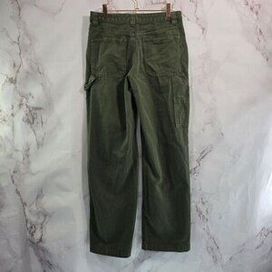Aritzia TNA Pants Womens 4 Green Carpenter High Rise Straight Baggy Greenwich